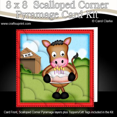 8 x 8 Gi Gi the Horse's Cake Scalloped Corner Kit
