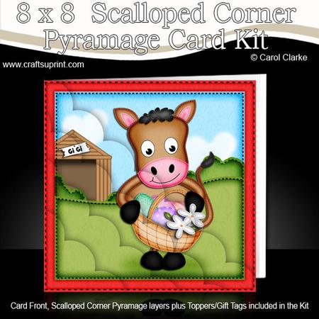 8 x 8 Gi Gi the Horse's Easter Basket Scalloped Corner Kit