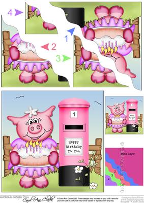 Zoe Piggy Birthday Cake Wavy Corner Side Stacker