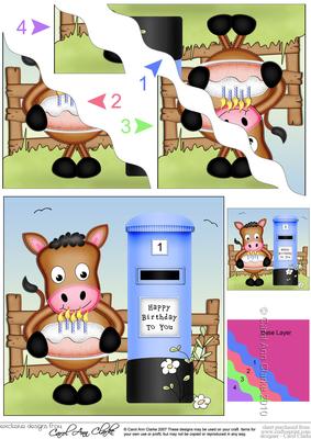 Gigi Horse Birthday Cake Wavy Corner Side Stacker