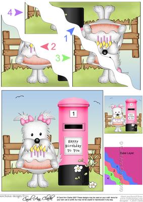 Jess Westie Dog Birthday Cake Wavy Corner Side Stacker