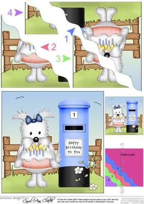 Jock Westie Dog Birthday Cake Wavy Corner Side Stacker