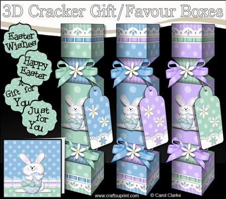 3D Easter Boy Bunny Cracker Gift Favour Boxes