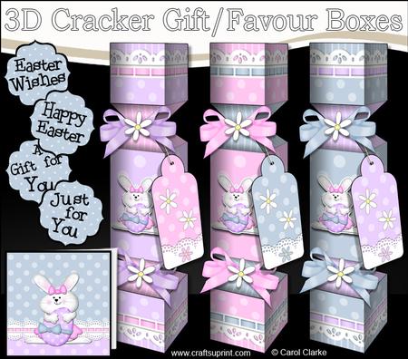 3D Easter Girl Bunny Cracker Gift Favour Boxes