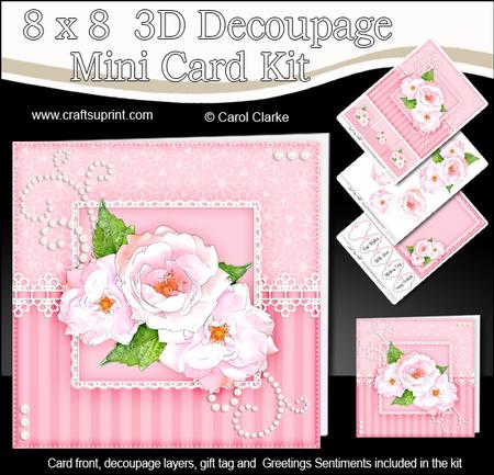 8x8 Roses & Pearls a Touch of Elegance Mini Kit 3D Decoupage