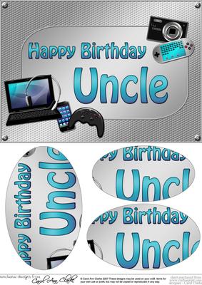 A5 Birthday Uncle Gadgets N Gizmos Oval Pyramage Topper