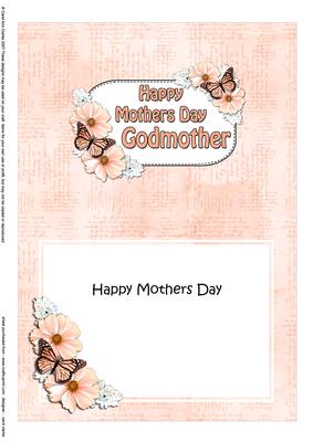 5x7 Mothers Day Godmother Flowers & Butterflies Inser