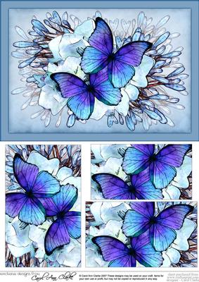 A5 Butterflies & Flowers Pyramage Topper