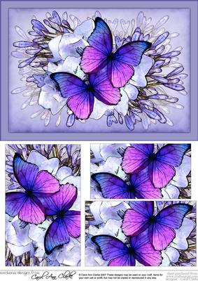 A5 Butterflies & Flowers Pyramage Topper
