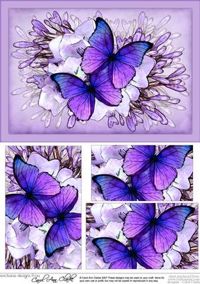 A5 Butterflies & Flowers Pyramage Topper