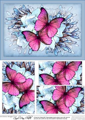 A5 Butterflies & Flowers Pyramage Topper
