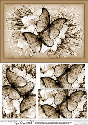 A5 Butterflies & Flowers Pyramage Topper