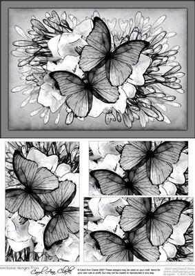 A5 Butterflies & Flowers Pyramage Topper