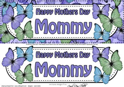 Large Dl Mothers Day Mommy Butterflies 3D Decoupage