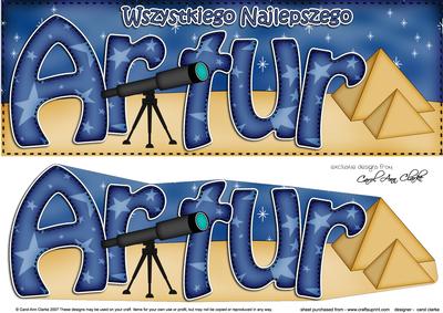 Large Dl Birthday Artur Telescope & Stars 3D Decoupage