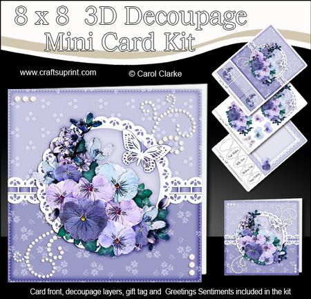 8x8 Spring Flowers a Touch of Elegance Mini Kit 3D Decoupage