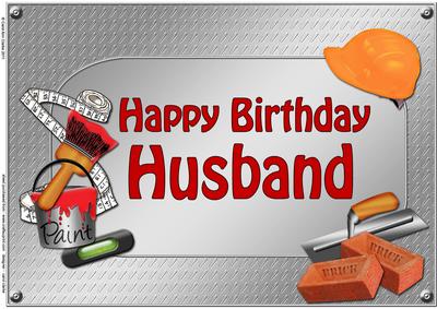 A4 Birthday Husband Handyman Tools Card Topper