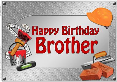 A4 Birthday Brother Handyman Tools Card Topper