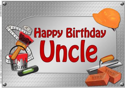 A4 Birthday Uncle Handyman Tools Card Topper