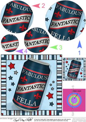 Fantastic Fella Beer Can Circle Pyramage Topper