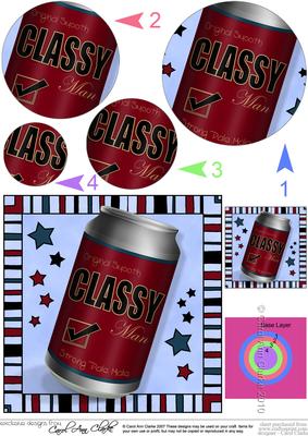 Classy Man Beer Can Circle Pyramage Topper