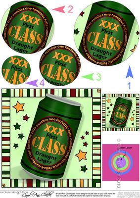 Xxx First Class Beer Can Circle Pyramage Topper