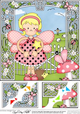 8 x 8 Girlz Fairy Fiz Scalloped Corner Topper