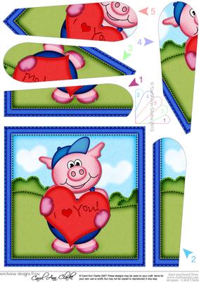 Ziggy Piggy's Heart Fan Pyramage Topper