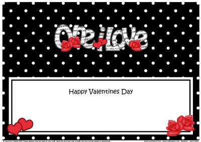 Lge Dl Valentine One I Love Hearts & Roses Insert