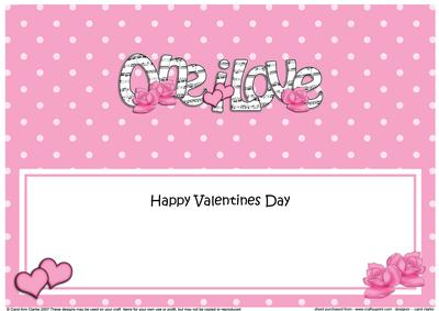 Lge Dl Valentine One I Love Hearts & Roses Insert