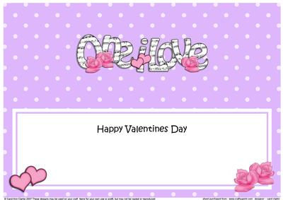 Lge Dl Valentine One I Love Hearts & Roses Insert