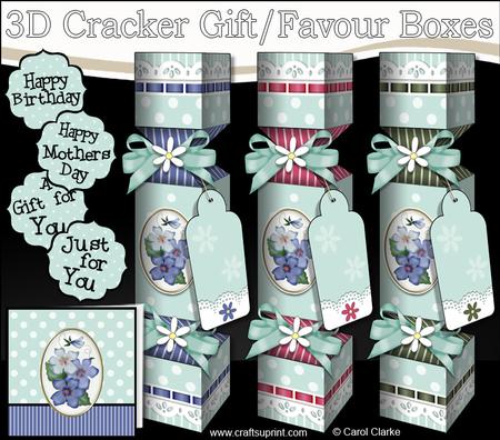 3D Violas Cracker Gift Favour Boxes
