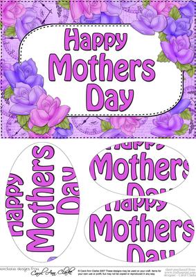 A5 Mothers Day Time for Roses Oval Pyramage Topper
