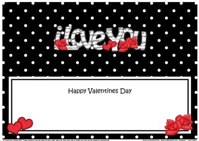 Lge Dl Valentine I Love You Hearts & Roses Insert