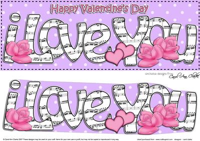 Lge Dl Valentine I Love You Hearts & Roses 3D Decoupage