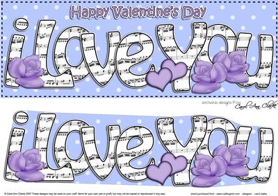 Lge Dl Valentine I Love You Hearts & Roses 3D Decoupage