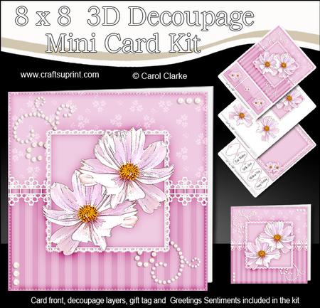 8x8 Flowers & Lace a Touch of Elegance Mini Kit 3D Decoupage