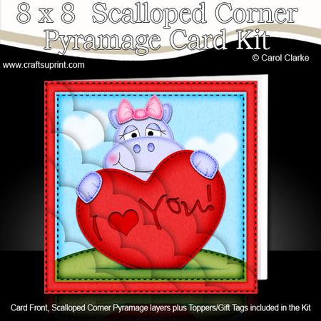 8 x 8 Hilda Hippo's Heart Scalloped Corner Kit