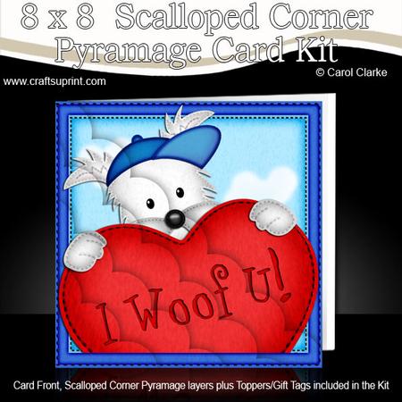 8 x 8 Jock Westie's Heart Scalloped Corner Kit