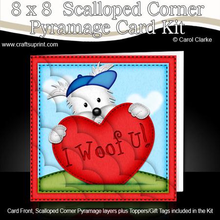 8 x 8 Jock Westie Dog's Heart Scalloped Corner Kit