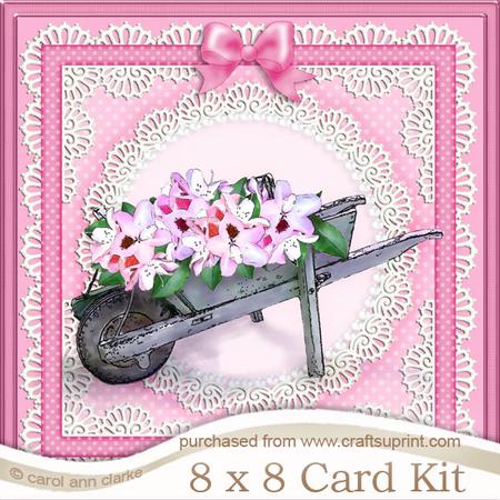 8 x 8 Flower Filled Wheelbarrow Kit with 3D Decoupage