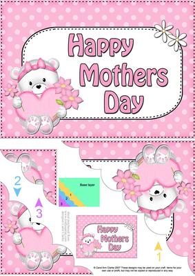 5x7 Teddy Tess Mothers Day Scallop Corner