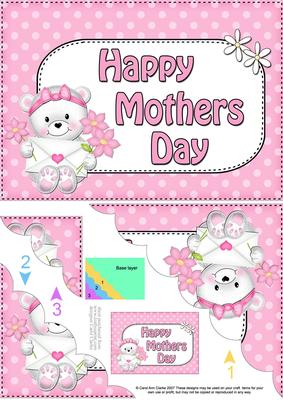 5x7 Teddy Tess Mothers Day Scallop Corner