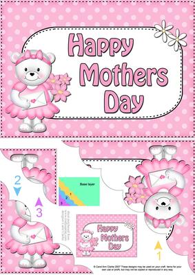 5x7 Teddy Tess Mothers Day Scallop Corner