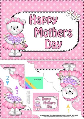 5x7 Teddy Tess Mothers Day Scallop Corner