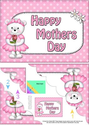 5x7 Teddy Tess Mothers Day Scallop Corner