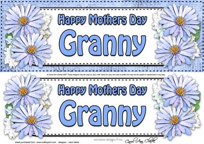 Large Dl Mothers Day Granny Daisies Floral 3D Decoupage