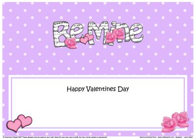 Lge Dl Be Mine Valentine Hearts & Roses Insert