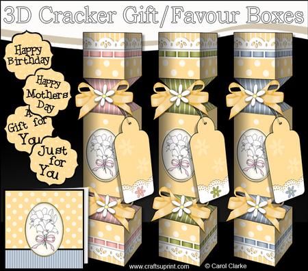 3D Lillies Cracker Gift Favour Boxes