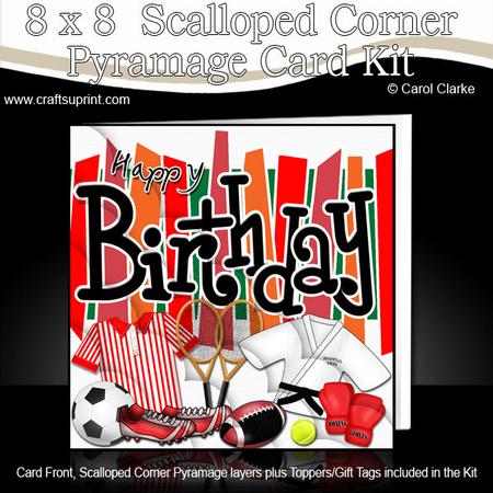 8 x 8 Birthday Sports and Games Scalloped Corner Kit